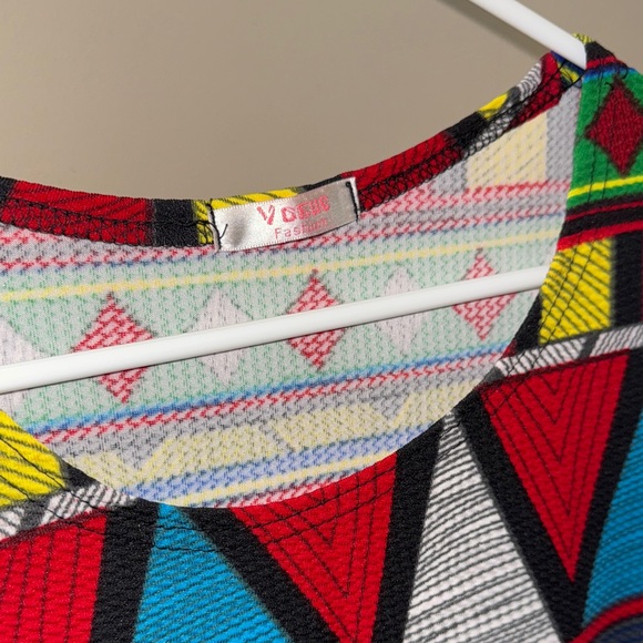 Multicolor Geometric Pattern Dress - Picture 3 of 7